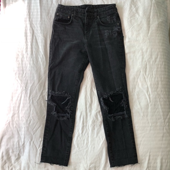 🌟LF Carmar Denim lace knee black jeans - Picture 2 of 6